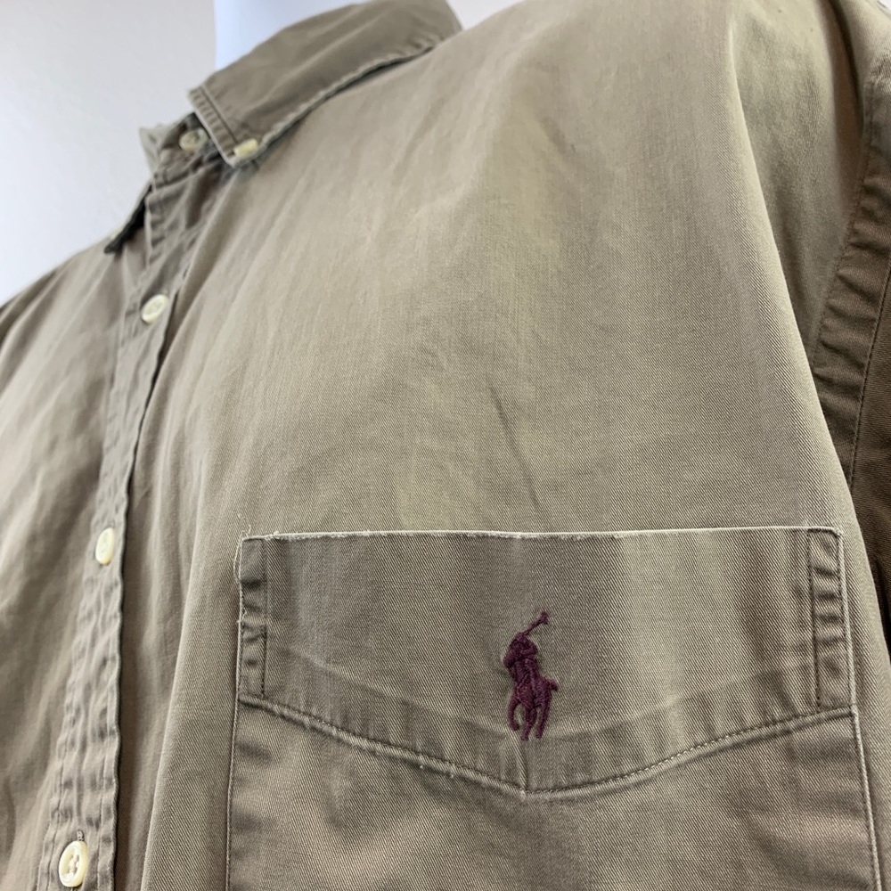 Ralph Lauren Solid Tan Men Dress Shirt Sz 2X - Picture 5 of 6